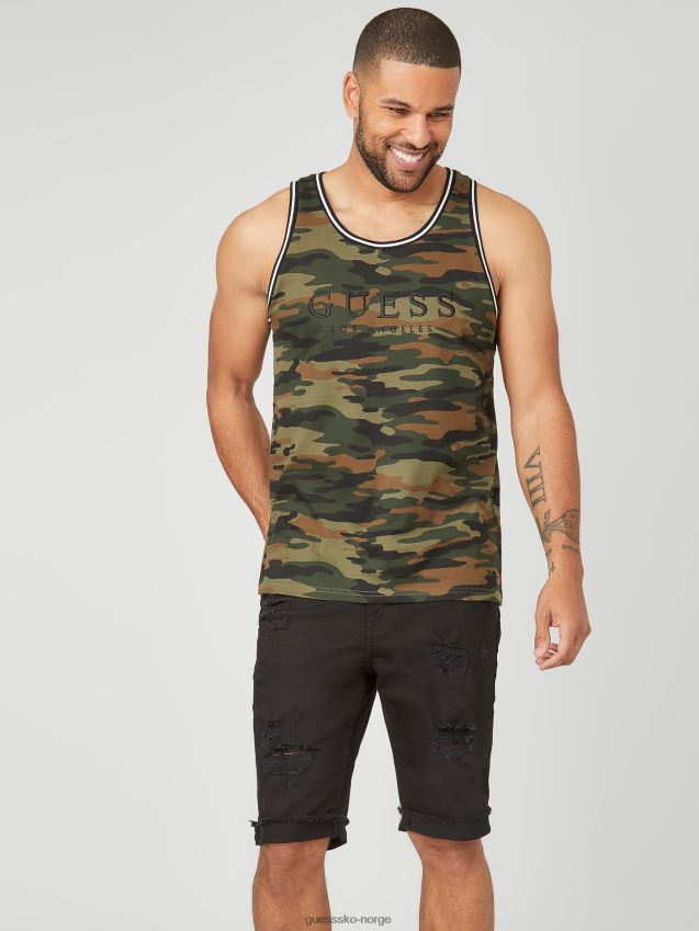 Guess nichols brodert logo tank kamuflasje kamuflere menn F0LJ808323