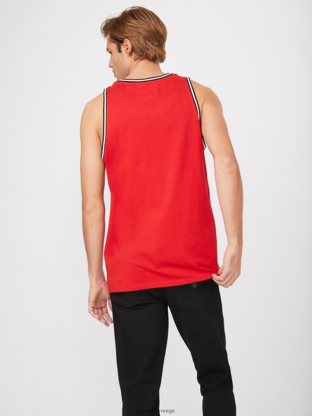Guess nichols brodert logo tank rugby rød rugby rød menn F0LJ808479
