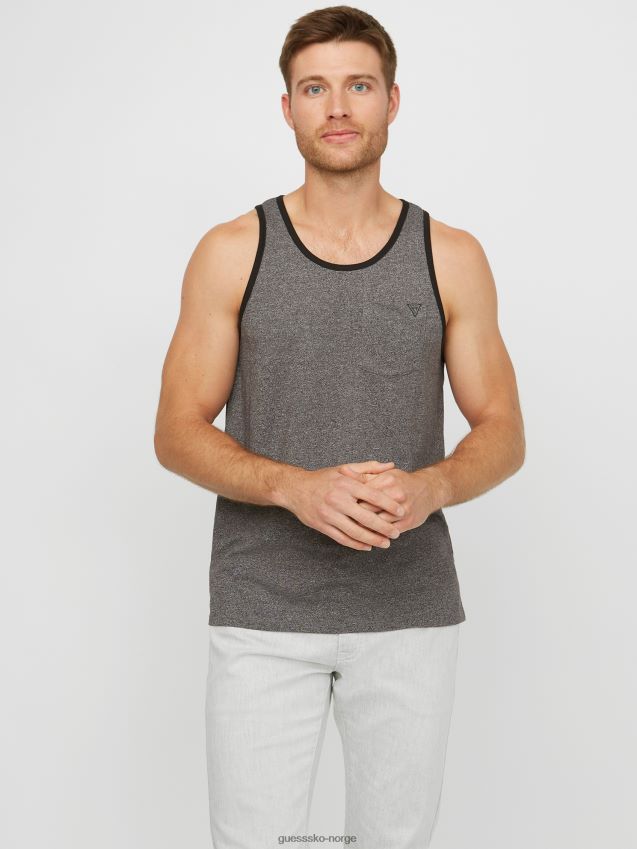 Guess roy marled tank jet black multi jet black multi menn F0LJ808277