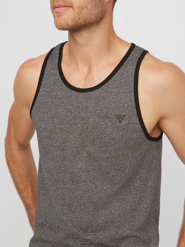 Guess roy marled tank jet black multi jet black multi menn F0LJ808277