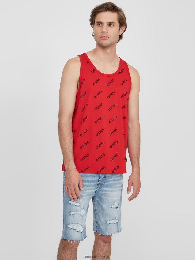 Guess rugby rød montell logo tank rugby rød menn F0LJ808231