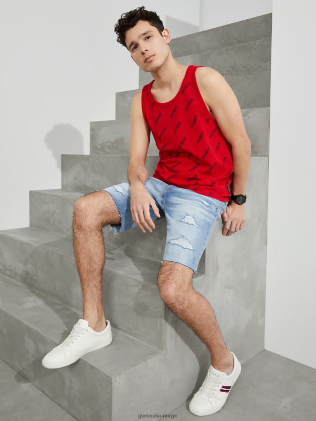 Guess rugby rød montell logo tank rugby rød menn F0LJ808231