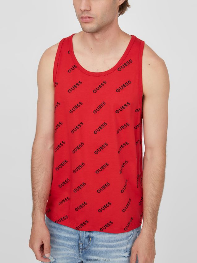 Guess rugby rød montell logo tank rugby rød menn F0LJ808231