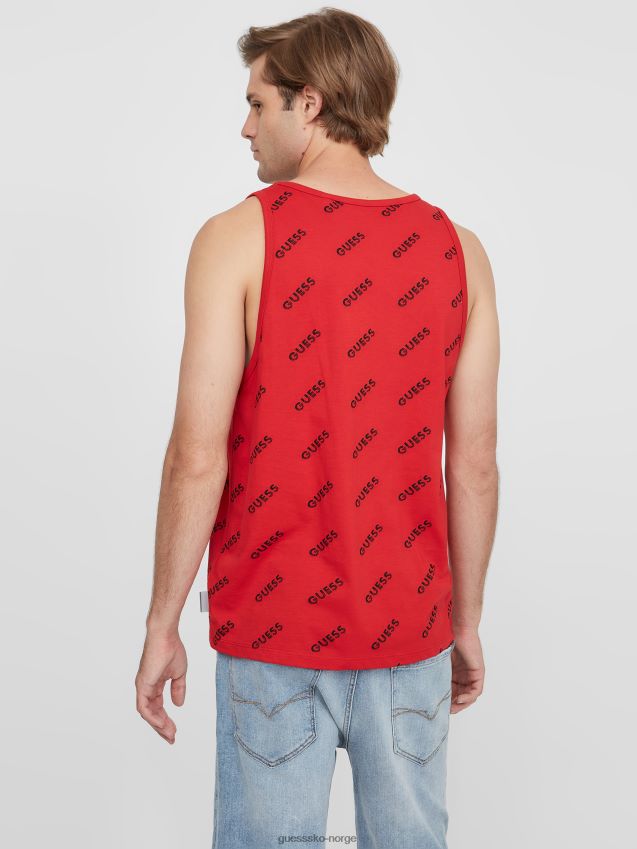 Guess rugby rød montell logo tank rugby rød menn F0LJ808231