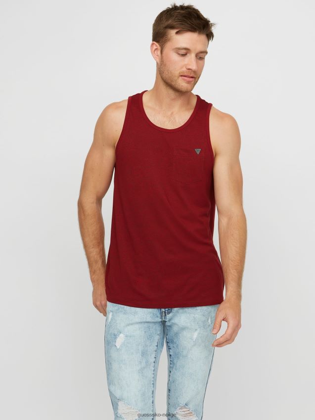 Guess varsity rød multi roy marled tank varsity rød multi menn F0LJ808354