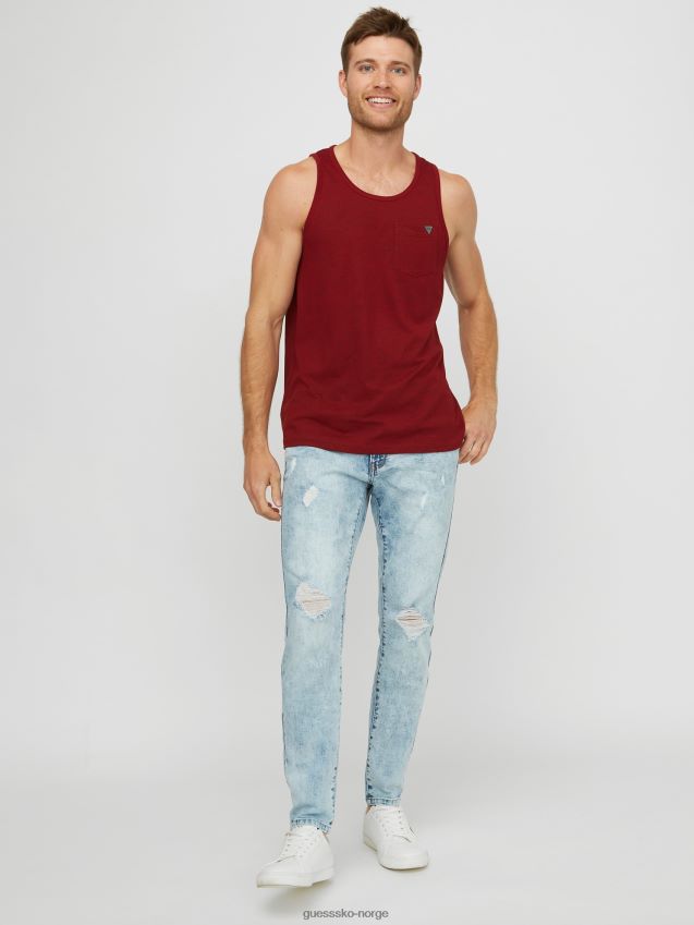 Guess varsity rød multi roy marled tank varsity rød multi menn F0LJ808354