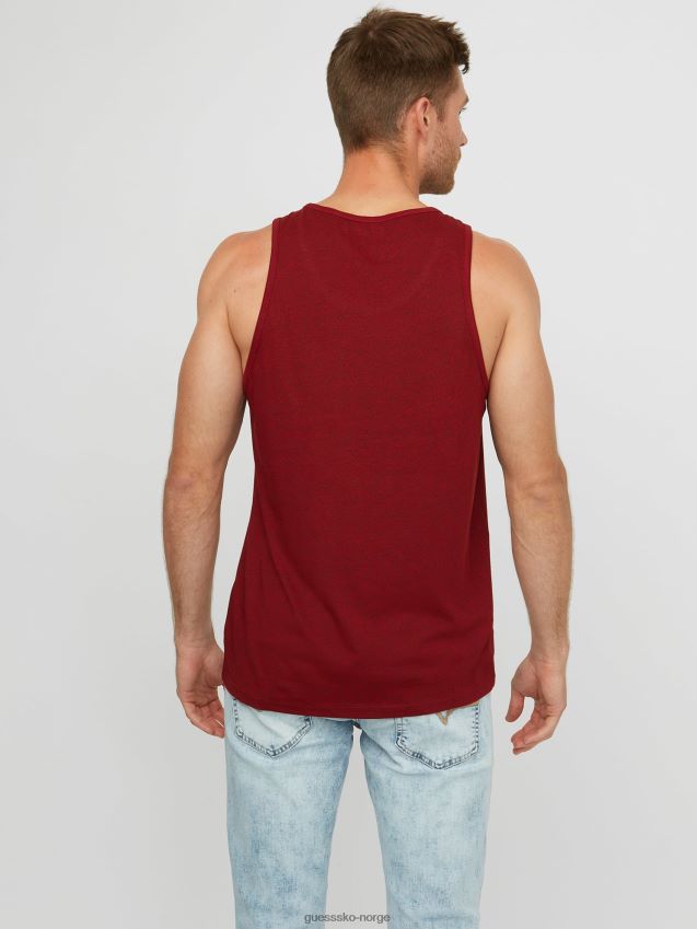 Guess varsity rød multi roy marled tank varsity rød multi menn F0LJ808354
