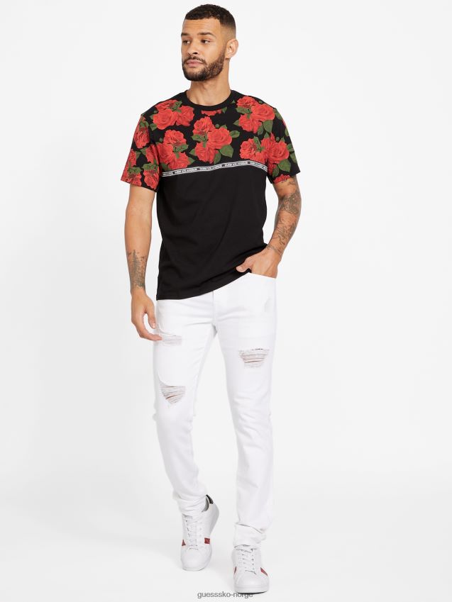 Guess Barker fashion crewneck tee jet black kulsvart menn F0LJ808568