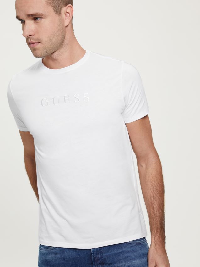 Guess T-skjorte med brodert logo i ren hvit Ren hvit menn F0LJ8010790