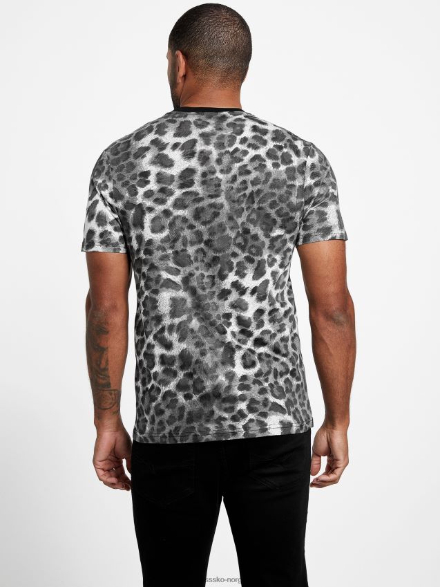 Guess abello leopard t-skjorte i ren hvit Ren hvit menn F0LJ808385