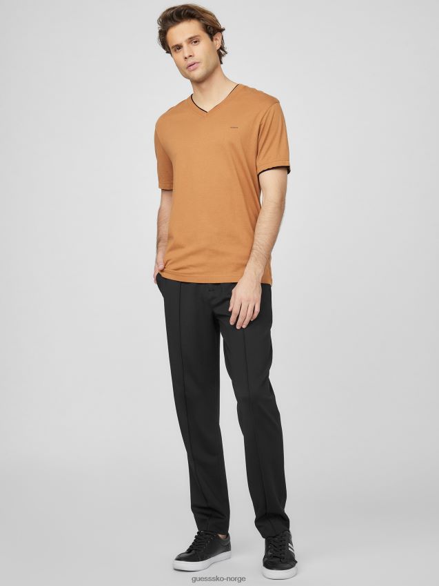 Guess armin v-hals t-skjorte brun topas brun topas menn F0LJ808603
