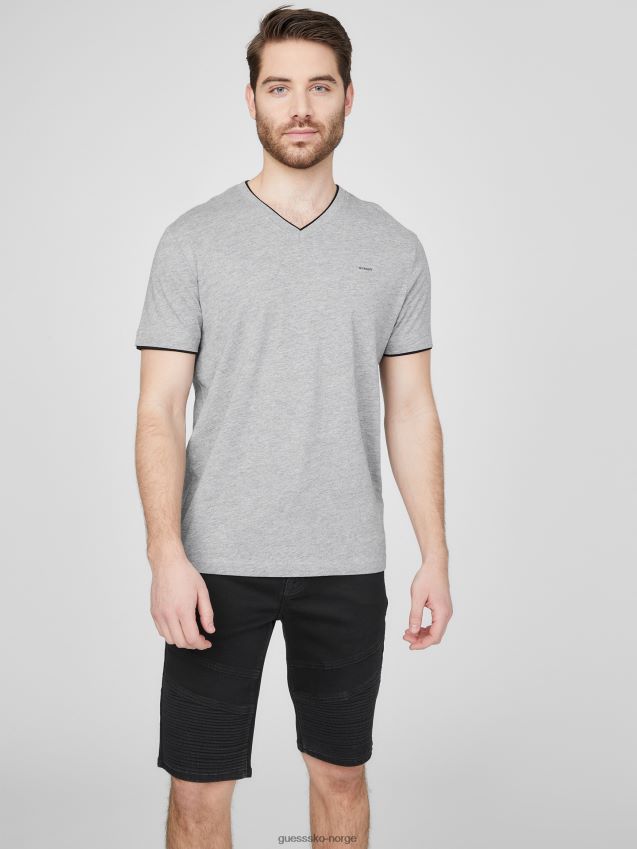 Guess armin v-halset t-skjorte lys gråmelert lys gråmelert menn F0LJ808461