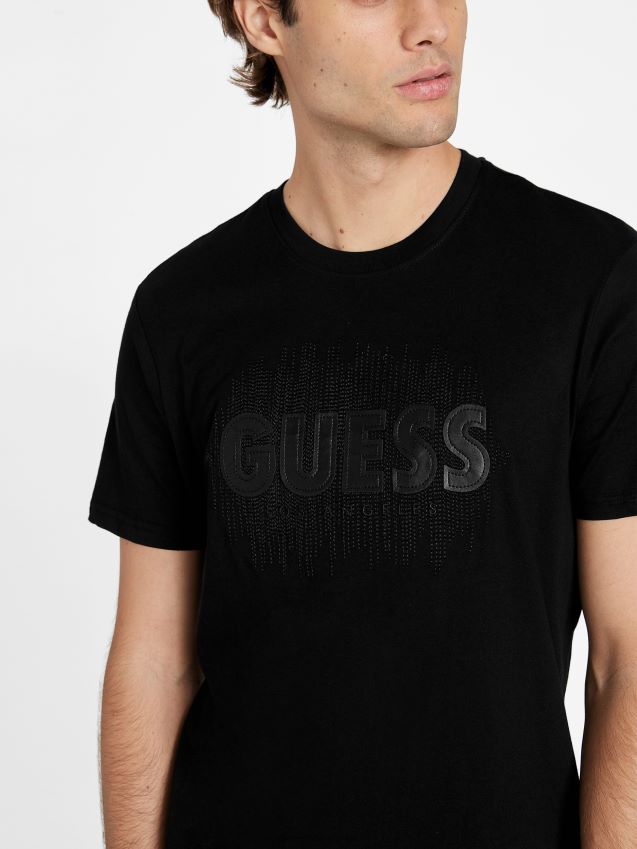Guess berrie logo t-skjorte kulsort kulsvart menn F0LJ808467