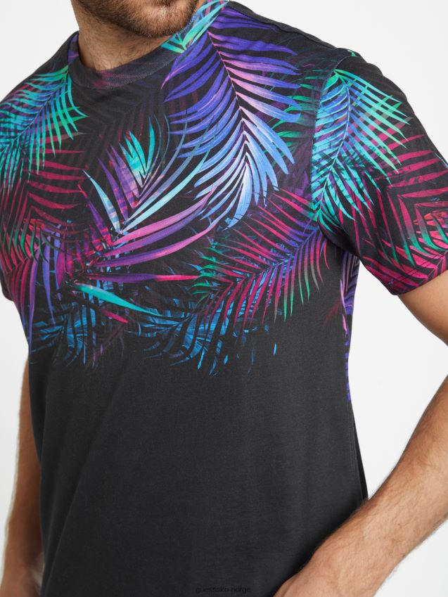 Guess blain grafisk t-skjorte kulsort kulsvart menn F0LJ808353
