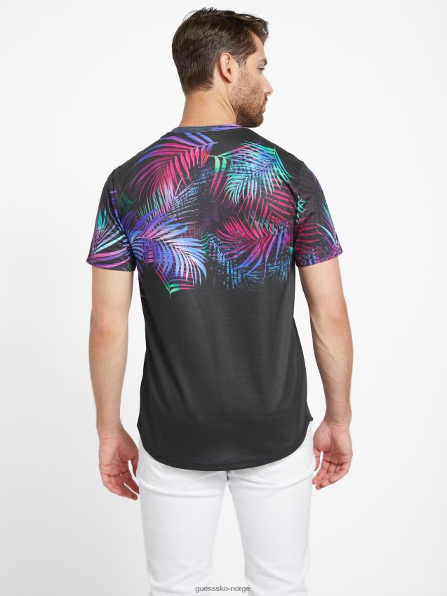 Guess blain grafisk t-skjorte kulsort kulsvart menn F0LJ808353