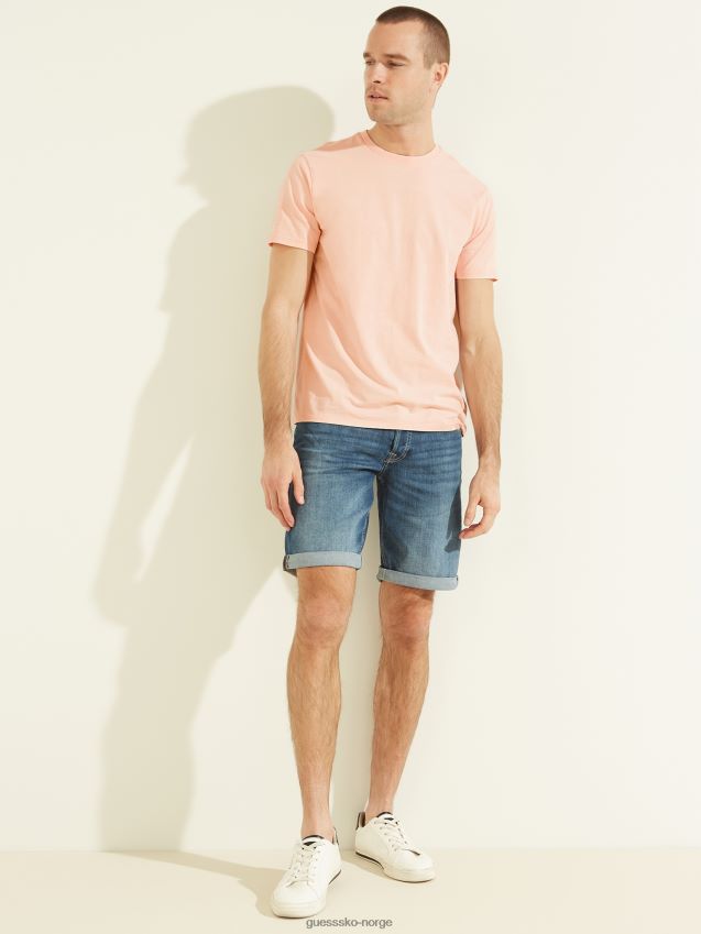 Guess blek sand multi eli vasket t-skjorte blek sand multi menn F0LJ8010693