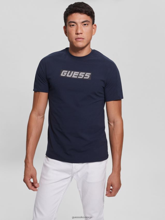 Guess bleu lgant øko camron tee bleu lgant menn F0LJ8010834