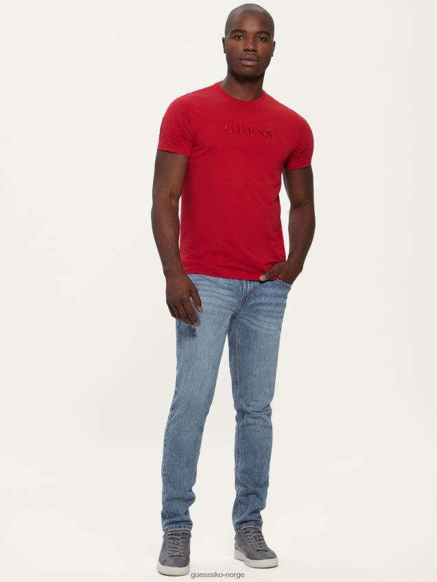 Guess brodert logo t-skjorte chili rød chili rød menn F0LJ8010743