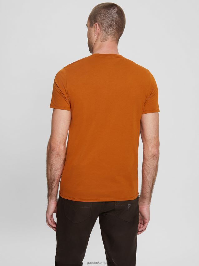 Guess brodert logo t-skjorte varm umbra varm umber menn F0LJ8010731