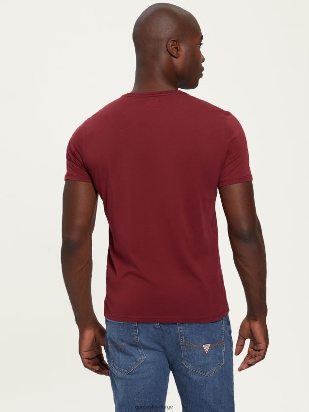 Guess brodert logo t-skjorte vino vino menn F0LJ8010734