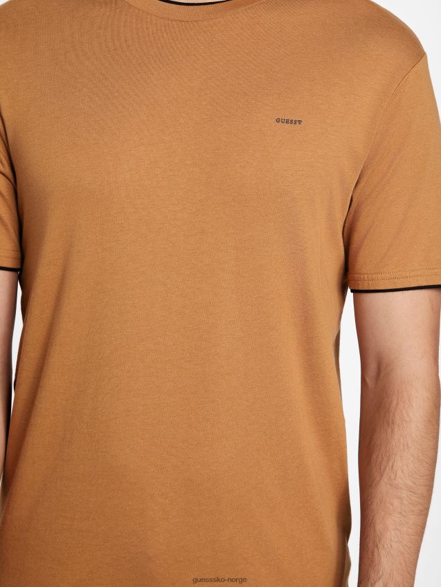 Guess carmin lagdelt t-skjorte brun topas brun topas menn F0LJ808409