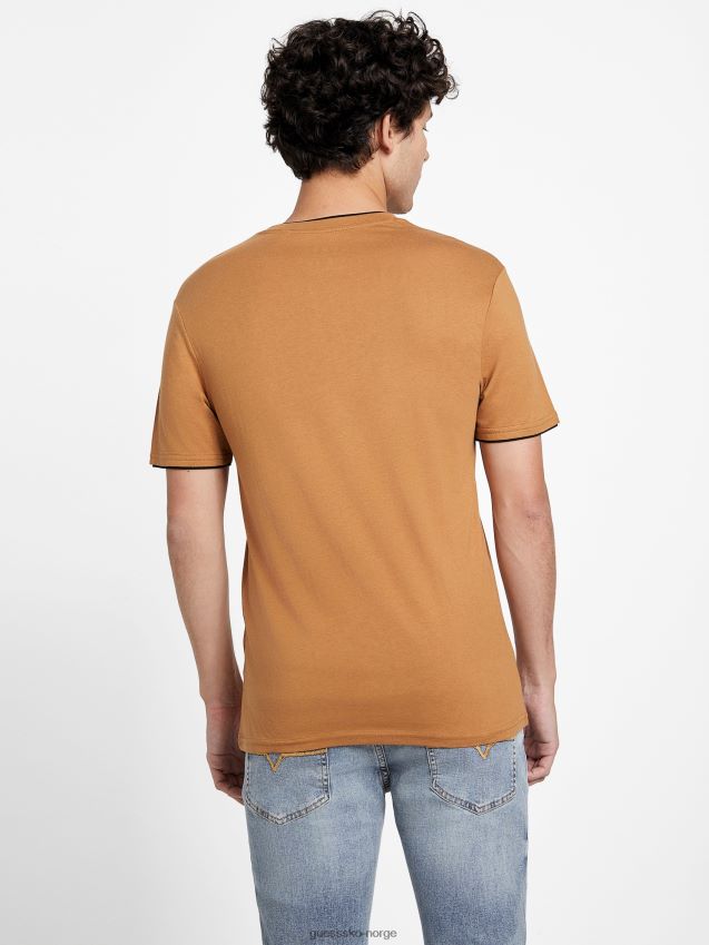 Guess carmin lagdelt t-skjorte brun topas brun topas menn F0LJ808409