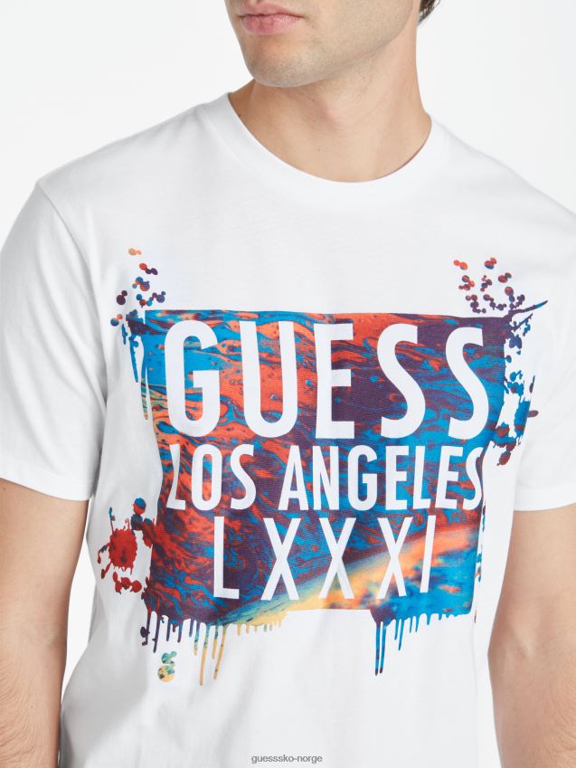 Guess chesapeak logo-t-skjorte i ren hvit Ren hvit menn F0LJ808144
