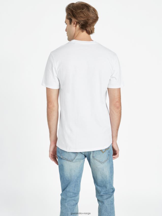 Guess chesapeak logo-t-skjorte i ren hvit Ren hvit menn F0LJ808144