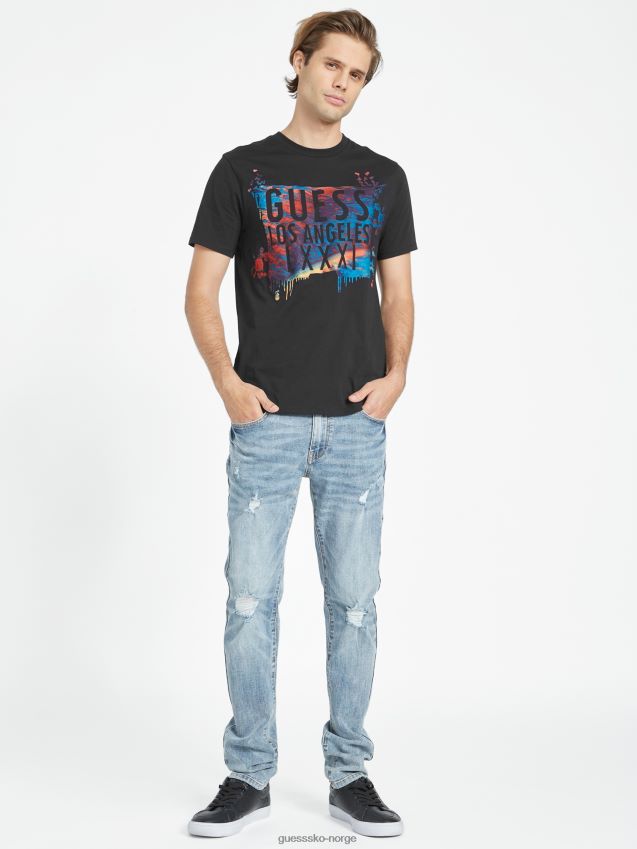 Guess chesapeak logo t-skjorte kulsort kulsvart menn F0LJ808431