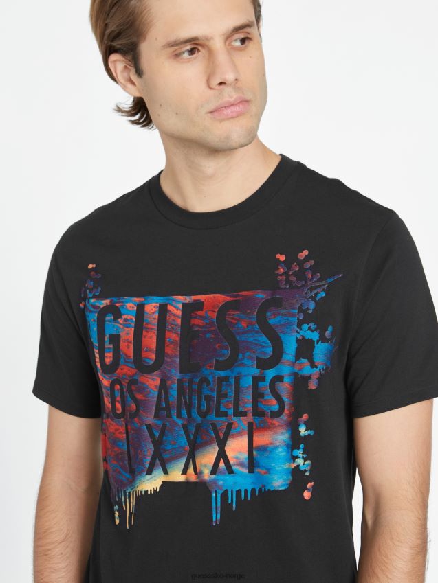 Guess chesapeak logo t-skjorte kulsort kulsvart menn F0LJ808431
