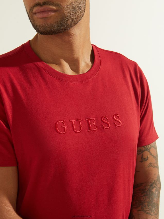 Guess chili rød t-skjorte med brodert logo chili rød menn F0LJ8010807