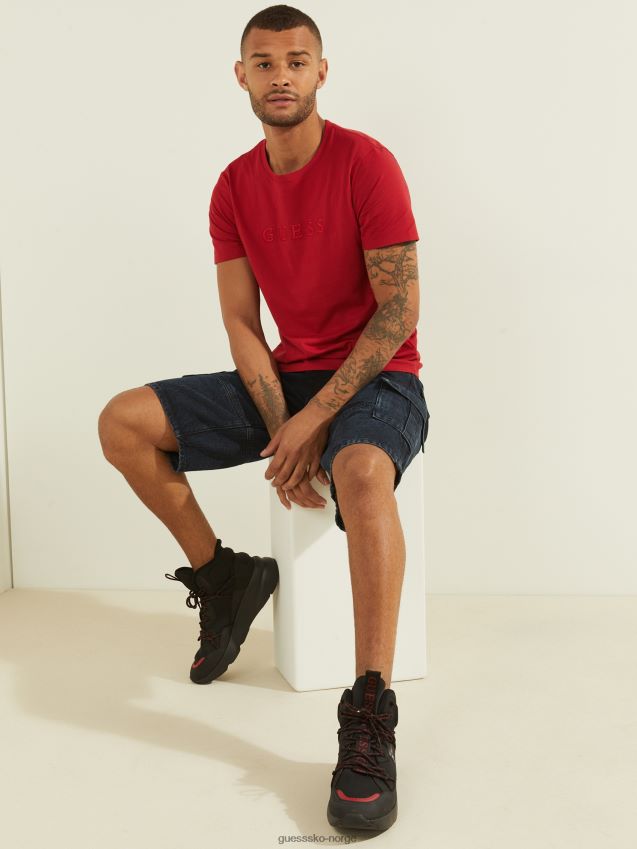 Guess chili rød t-skjorte med brodert logo chili rød menn F0LJ8010807