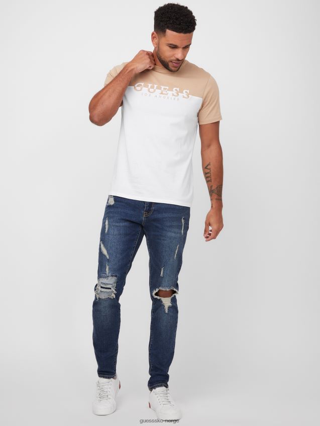 Guess chino davion fargeblokk-logo-t-skjorte chino menn F0LJ808163
