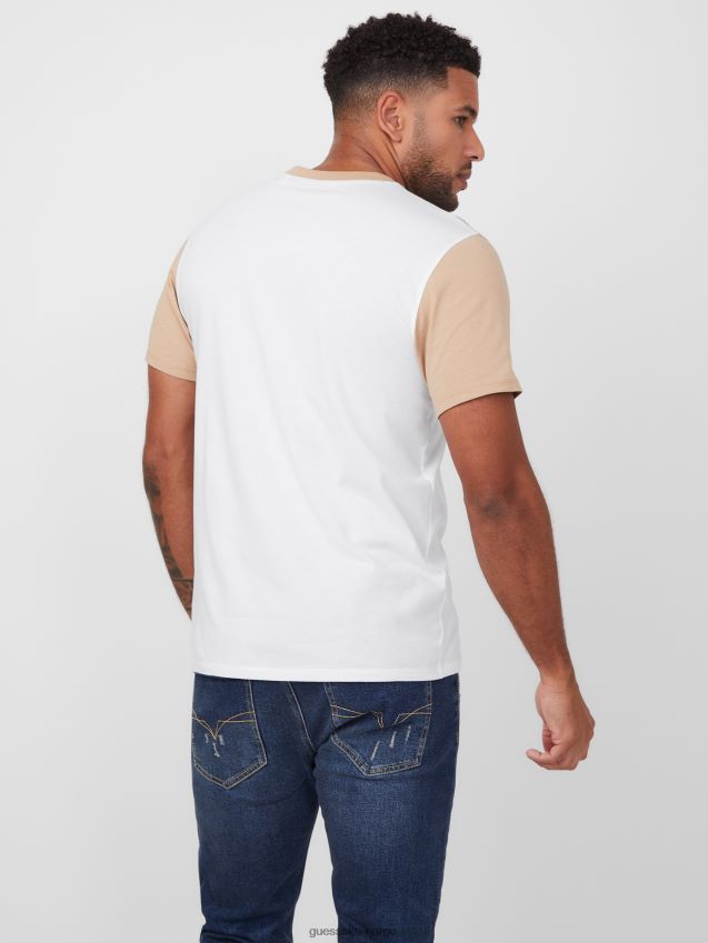Guess chino davion fargeblokk-logo-t-skjorte chino menn F0LJ808163