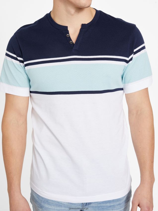 Guess chucky stripete slitte-t-skjorte ren hvit multi ren hvit multi menn F0LJ808310