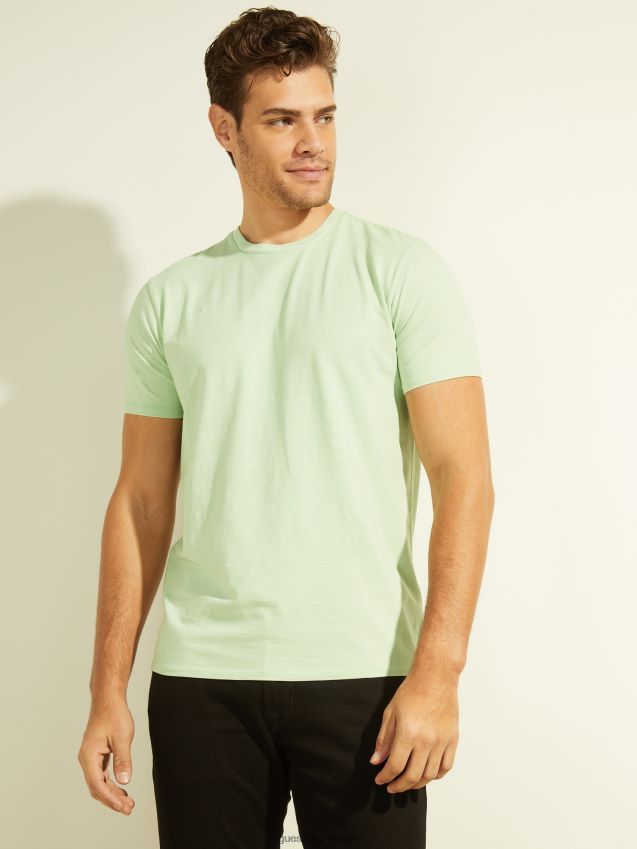 Guess disig grønn multi eli vasket t-skjorte disig grønn multi menn F0LJ8010739
