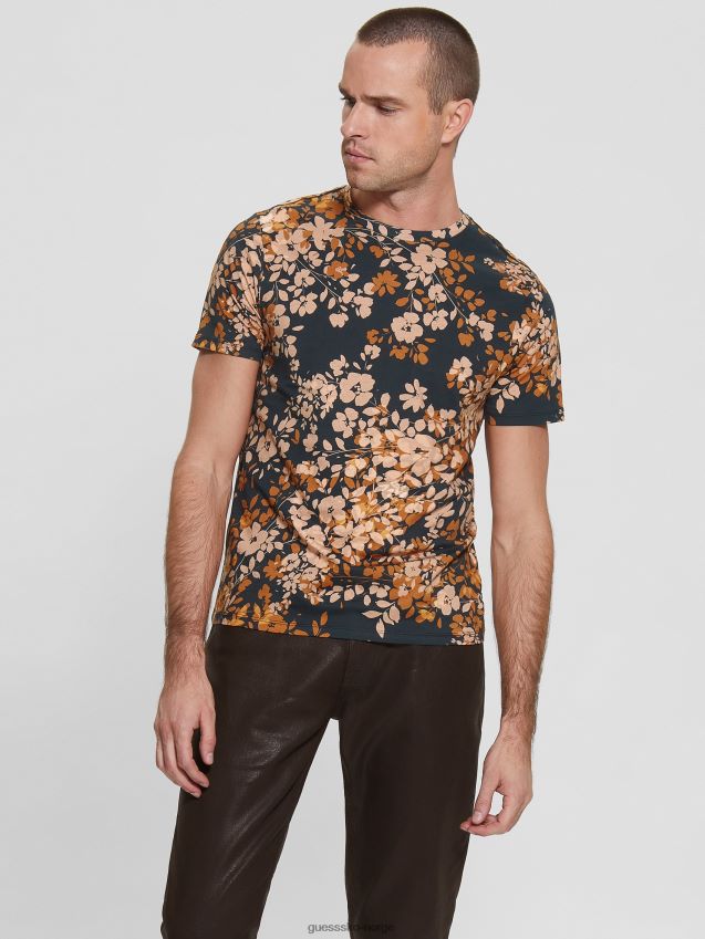 Guess eco bloom logo t-skjorte smart blå multi smart blå multi menn F0LJ8010808
