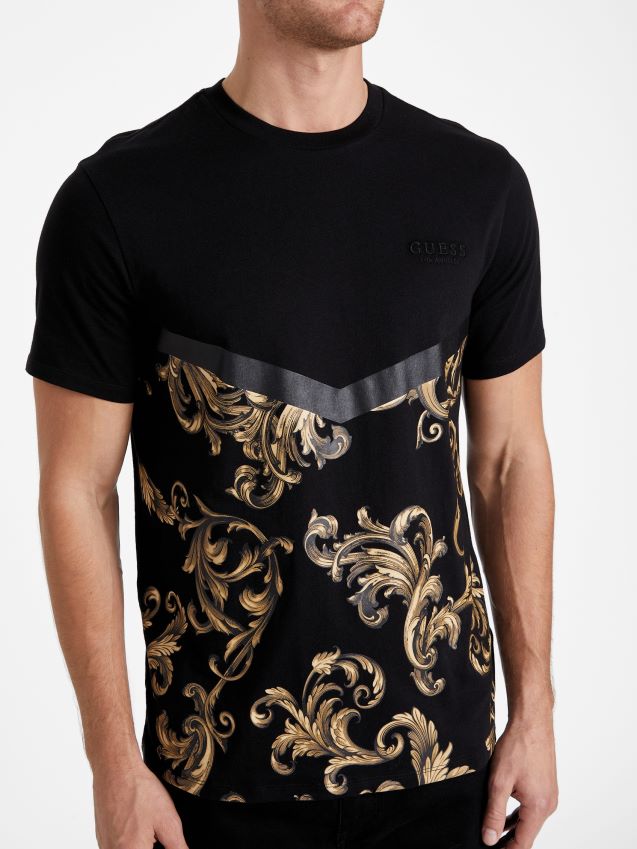 Guess eco cid crewneck t-skjorte kulsort kulsvart menn F0LJ808090