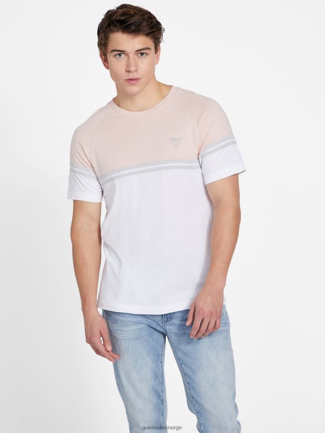 Guess eco kido color-block tee vapor rose damp steg menn F0LJ808407
