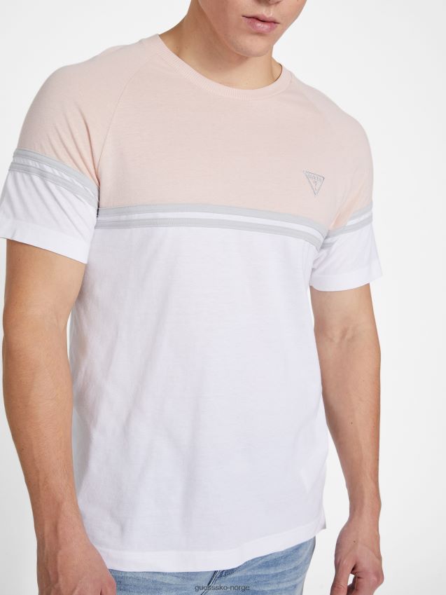 Guess eco kido color-block tee vapor rose damp steg menn F0LJ808407