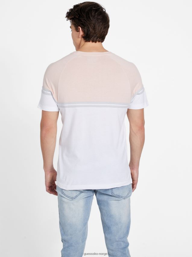 Guess eco kido color-block tee vapor rose damp steg menn F0LJ808407