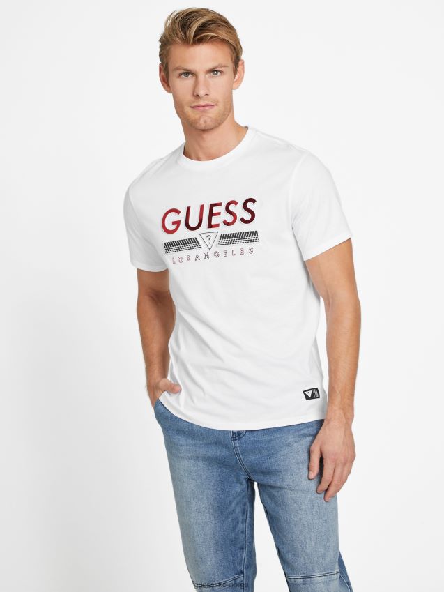 Guess eco koda t-skjorte med rund hals i ren hvit Ren hvit menn F0LJ807922