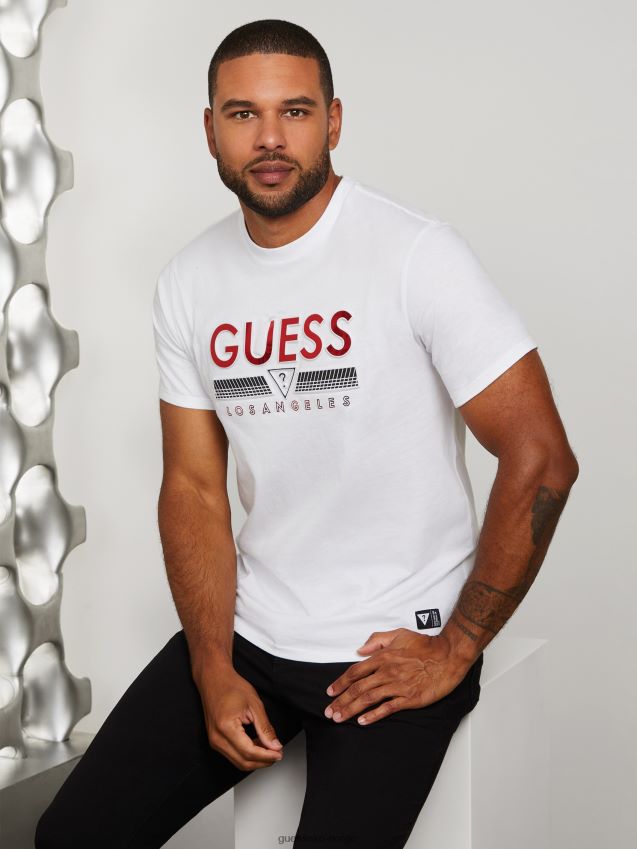Guess eco koda t-skjorte med rund hals i ren hvit Ren hvit menn F0LJ807922