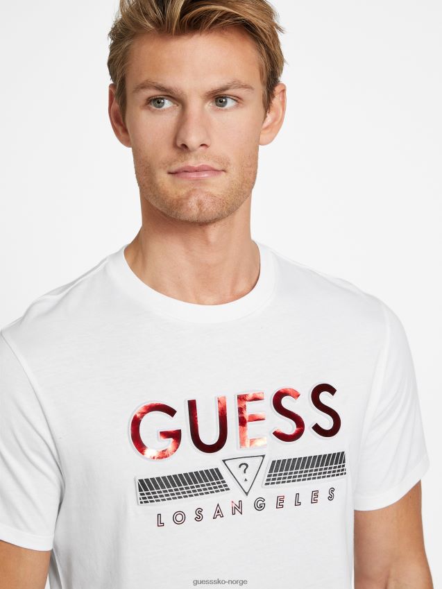 Guess eco koda t-skjorte med rund hals i ren hvit Ren hvit menn F0LJ807922