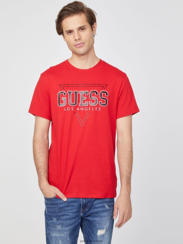Guess eco lin logo t-skjorte rugby rød rugby rød menn F0LJ808565