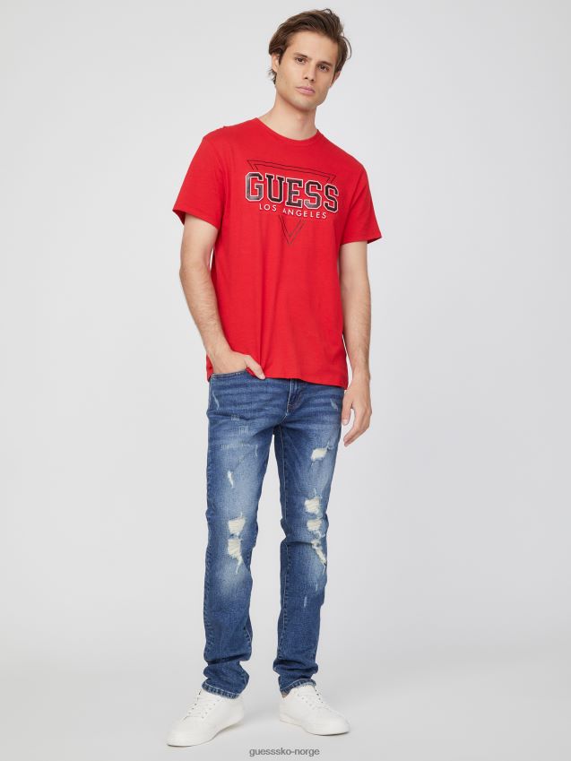 Guess eco lin logo t-skjorte rugby rød rugby rød menn F0LJ808565