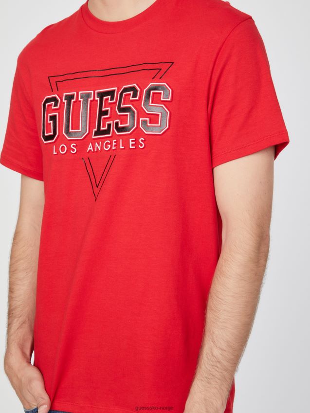 Guess eco lin logo t-skjorte rugby rød rugby rød menn F0LJ808565