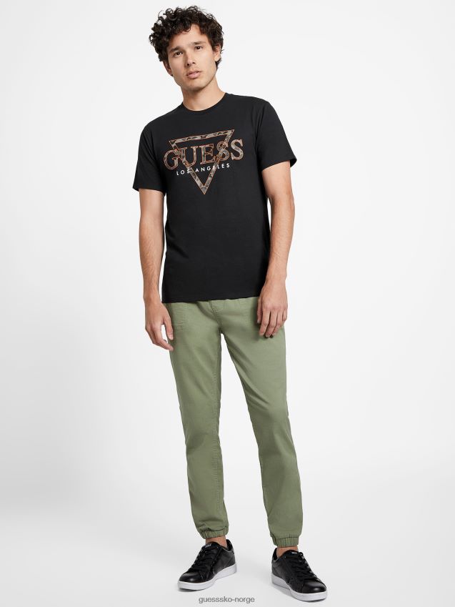 Guess eco rinker logo t-skjorte kulsort kulsvart menn F0LJ808287