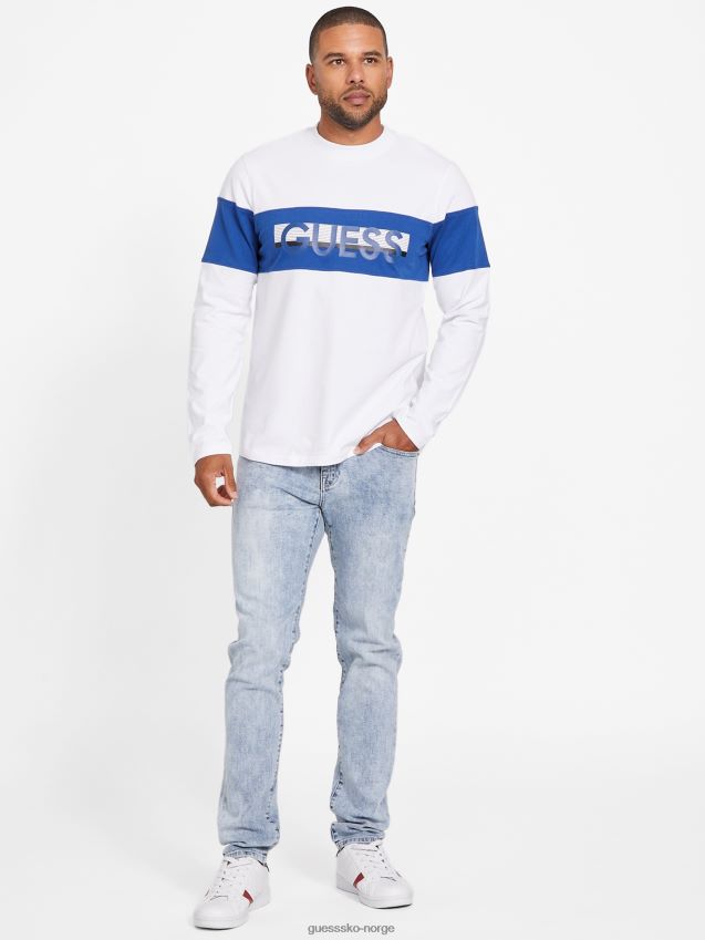 Guess eco sandro langermet t-skjorte ren hvit Ren hvit menn F0LJ807840