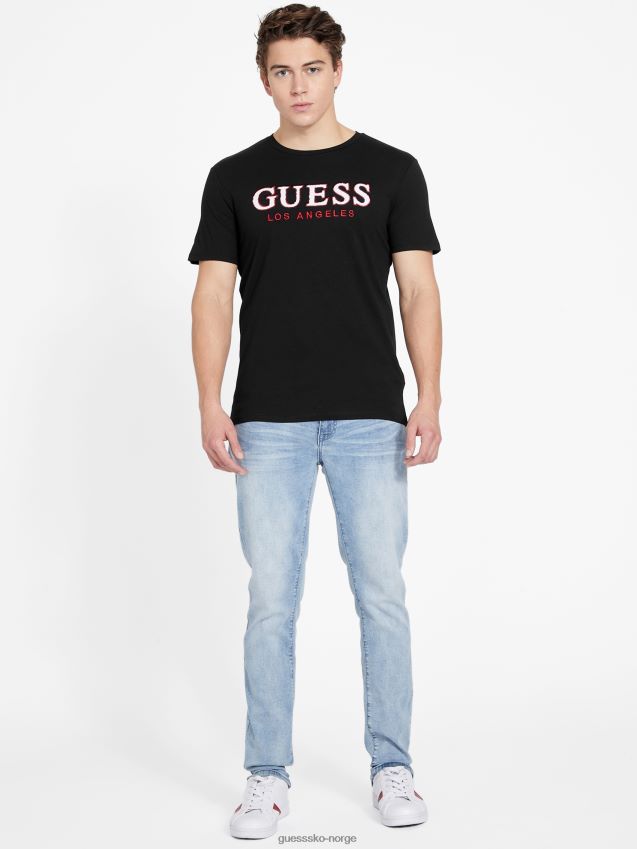 Guess eco spont crewneck t-skjorte kulsort kulsvart menn F0LJ808469
